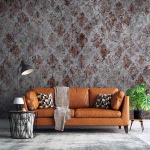 Damask Peel and Stick Wallpaper: Rustic Industrial Victorian Decor