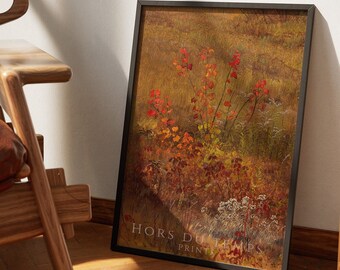 Antique Autumn Meadow Wildflower Painting, Vibrant Farmhouse Rustic PRINTABLE Wall Art, Hors du temps Prints
