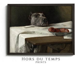 Hungry Cane Corso Painting, Dog lover Gift PRINTABLE Vintage Art, Hors du temps Prints