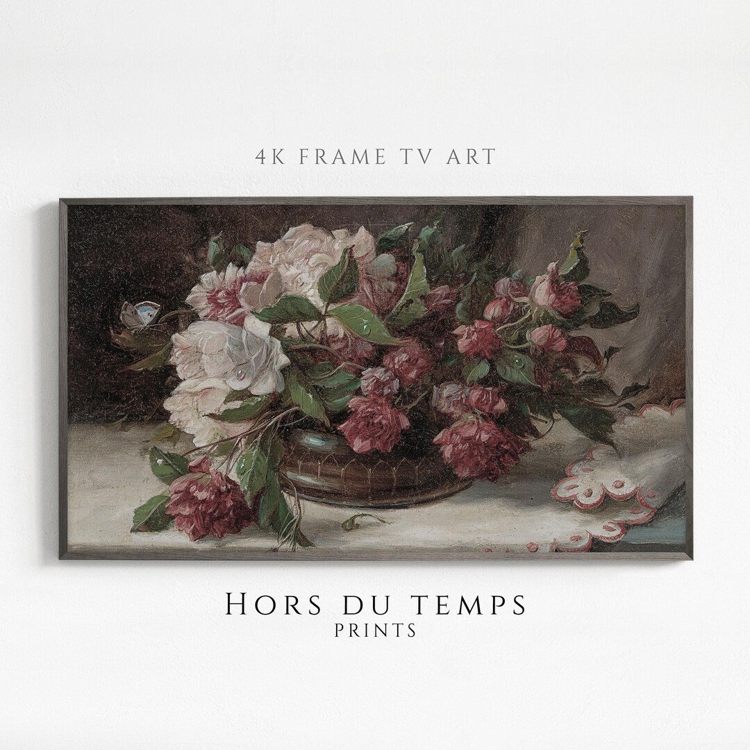Lush Red Roses Still Life, Art for Samsung Frame TV, Blooming Spring ...