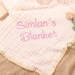 Personalized Baby Blanket,Embroidery Gift for Baby Shower,Soft Cotton Knit,Custom Baby Name Blanket,Newborn Blanket,Keepsake Gift for Baby