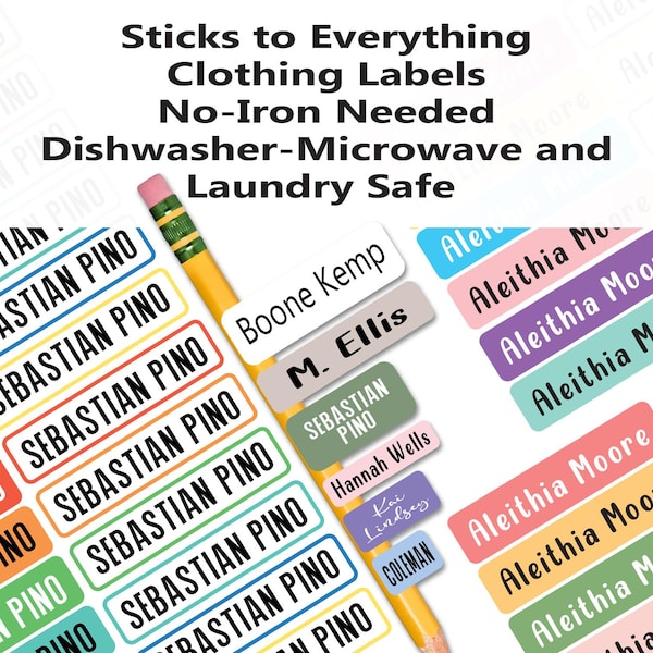 Personalized Name Stickers: Washable Waterproof Clothing Labels