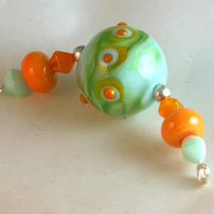 Lampwork Bead Set Focal Spacers Burnt Wood Beads SRA USA