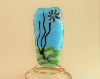 Landscape Flower Handmade Lampwork SRA Artist BWB USA