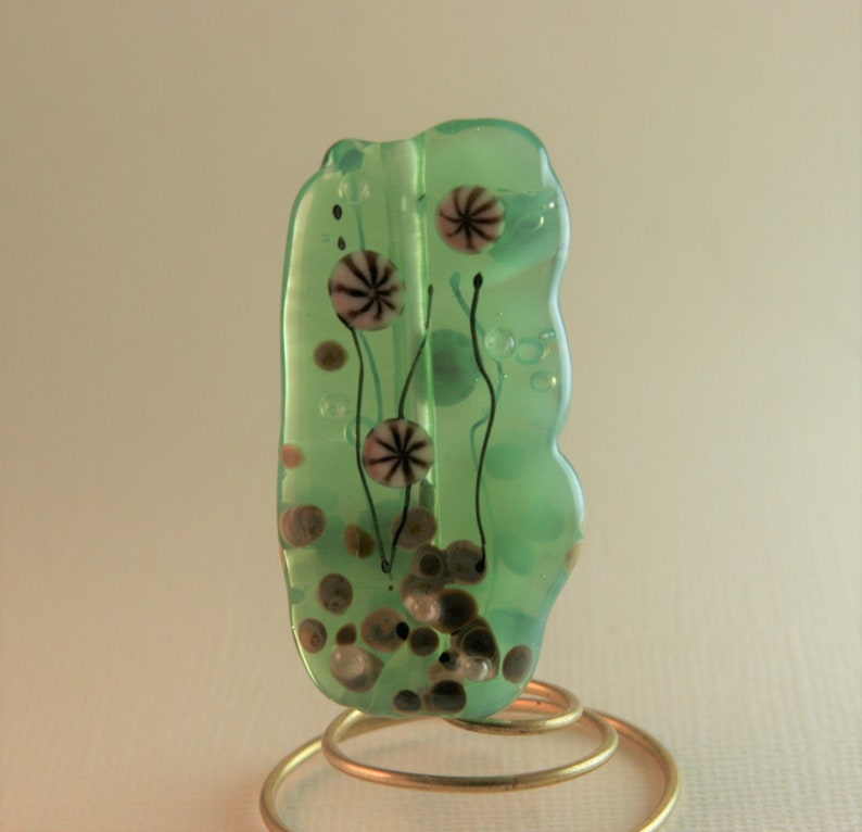 One of a kind Murrini Flower Handmade Lampwork SRA Artist BWB image 2