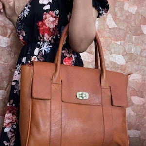Handmade Moroccan Leather Tote Bag: Artisan Shoulder Bag, Vintage Style