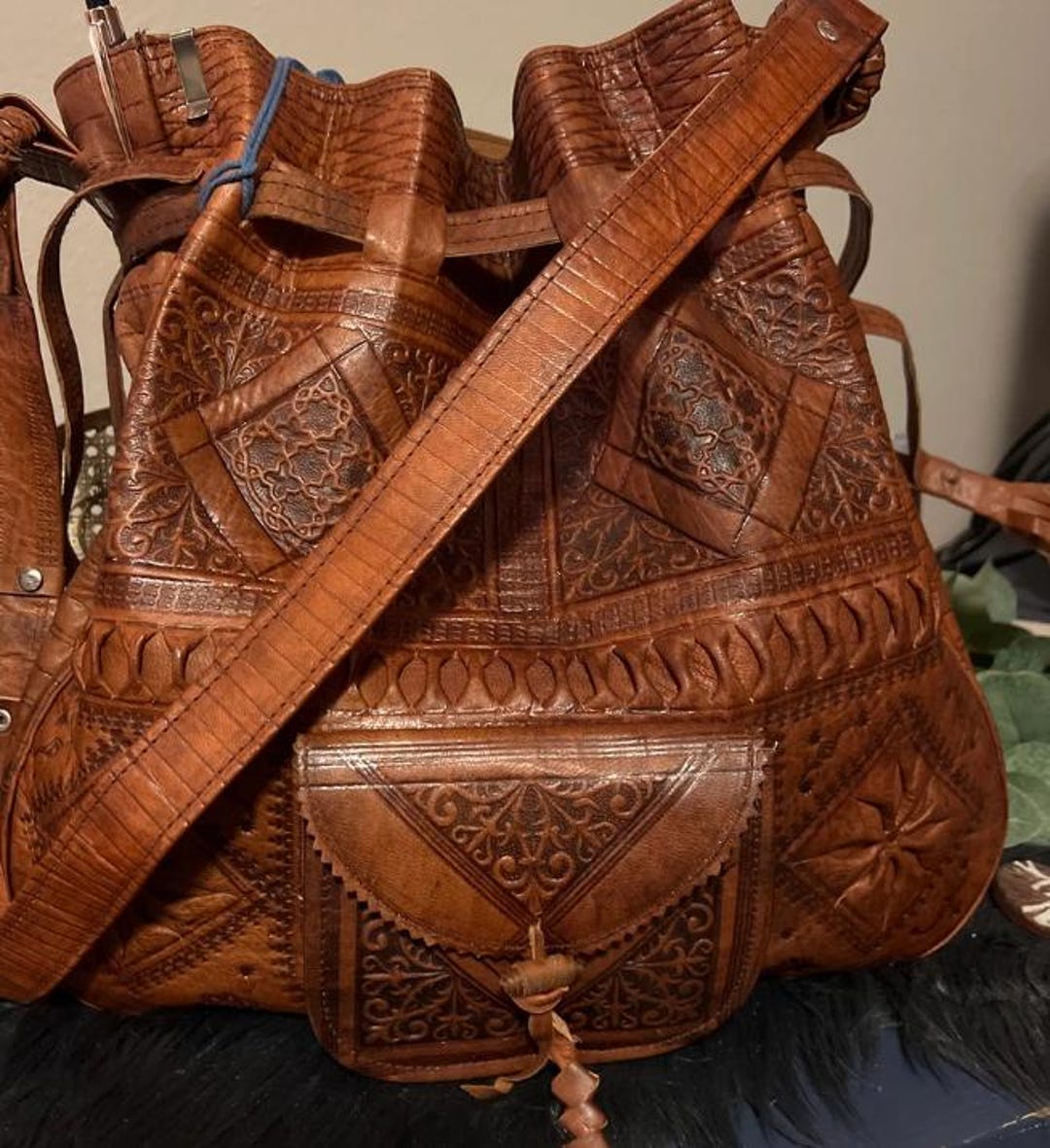 Borsa tote in pelle marocchina fatta a mano: borsa a tracolla