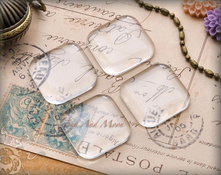 100 Ultra Clear Premium Glass Tiles 1 Inch Square Puffy Glass Etsy