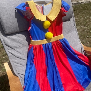 Vestido de payaso para niñas - Disfraz de Halloween para niñas - Vestido de Halloween - Vestido Pomni - Disfraz de cosplay Pomni para niñas