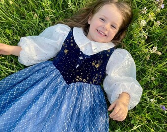 Elsa Dress for Girls  Snowflake Cotton Gown, Girls Costume 2T-10T - Etsy