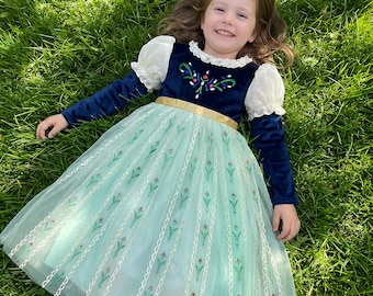 Anna Dress for Girls – Green Princess Costume for Toddlers