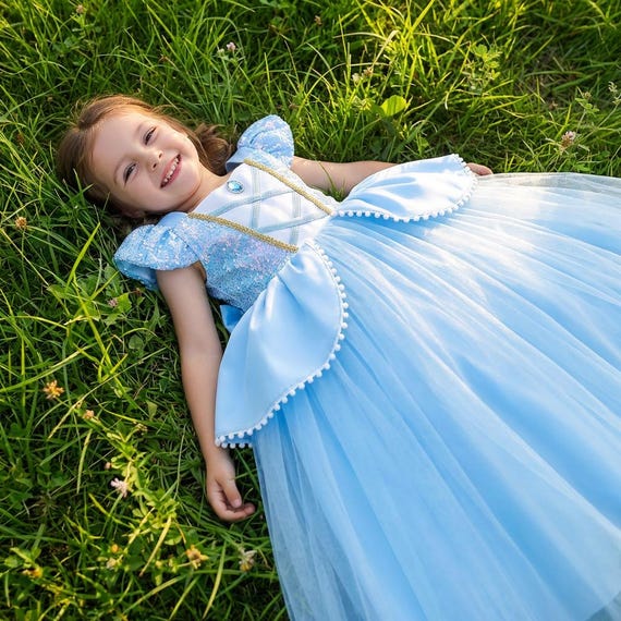 Cinderella Dress for Girls : Blue Princess Costume - Etsy Israel