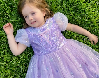 Rapunzel Dress for Girls – Pink Purple Sequin Princess Costume