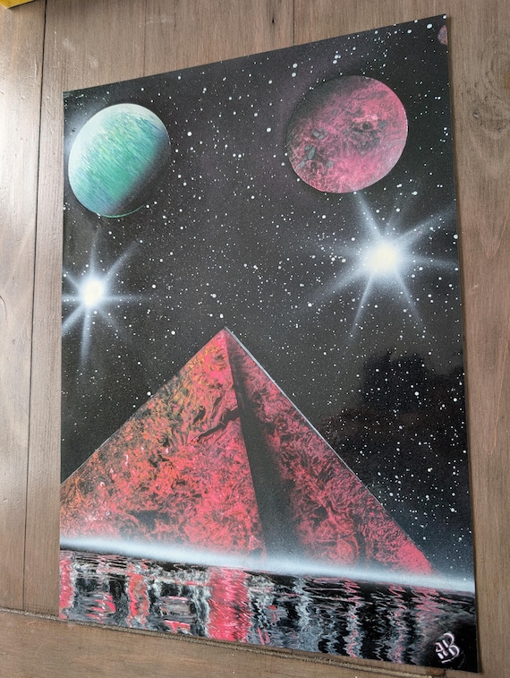 Space Pyramid - Spray Paint Art - Etsy