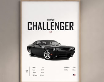 Dodge Challenger R/T Poster: Car Illustration Art (Digital Download)