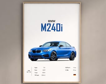 BMW M240i Digital Poster | Modern Car Enthusiast Wall Art (Digital Print)