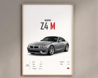 BMW Z4 M Car Poster | Sport |  Modern Car Enthusiast Wall Art (Digital Print)