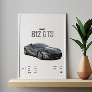 Ferrari 812 GTS 2004 Car poster Digital Printable Download Wall Art Decor Prints Kids Boys Room Home Office birthday Gift for Him