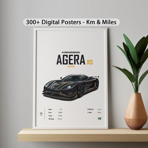 Póster digital Agera RS Könnigseg Gryphon, póster de coche, impresión, decoración de pared, decoración de habitación para niños, niños, marido, niños, hogar, oficina, guardería, regalo para amigos
