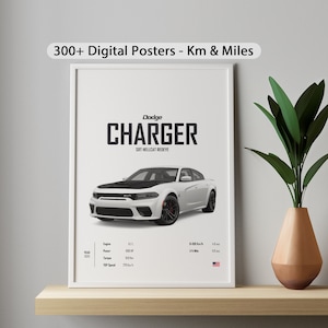 Dodge Charger SRT Hellcat Car Poster: Kids Room Decor (Digital Download)