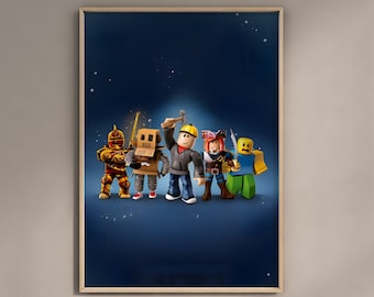 Póster de juegos de Roblox: Decoración para habitaciones infantiles (Descarga digital)