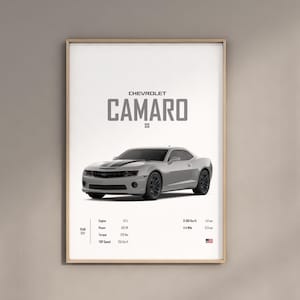 Chevrolet Camaro SS Car Poster 2012 Stampe Muscle car Bambini Ragazzi Marito Camera Digitale Bambini Casa Ufficio Asilo Nido Regalo di compleanno