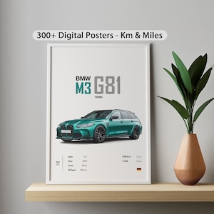 BMW M3 G81 Touring Car Poster Digital Prints Wall Art Decor Cool Cars Kids Boys Room Digital Home Office birthday Gift for Him Boyfriend