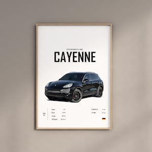 Porsche Cayenne 2014 Turbo S Auto Poster Digitaldrucke Wand Kinder Jungen Zimmer Deutsche Autos Dekor Kinder Home Office Kinderzimmer Wohnheim Geschenk für Ihn