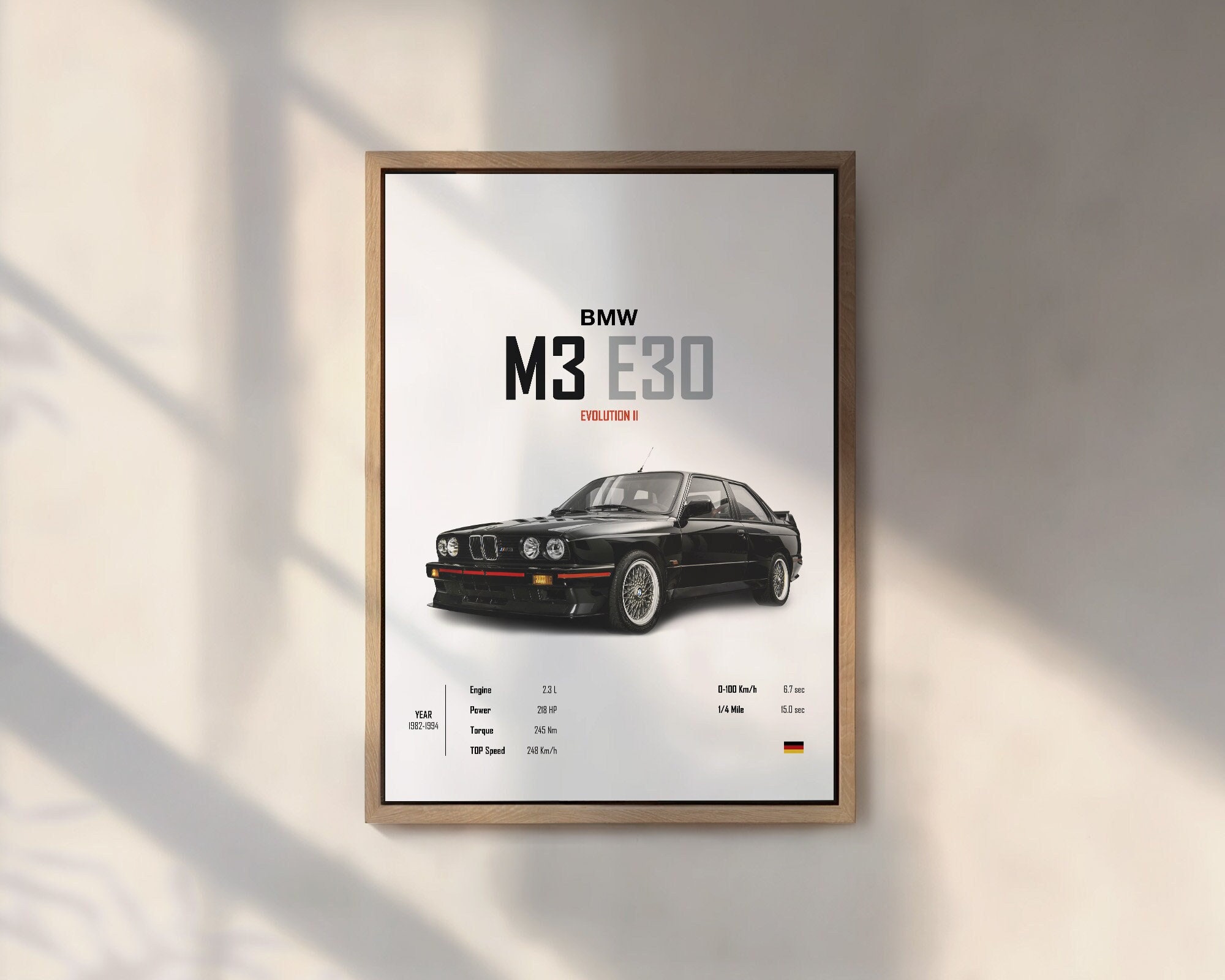 BMW E30 M3 Car Poster: Automotive Wall Art (digital Download) - Etsy