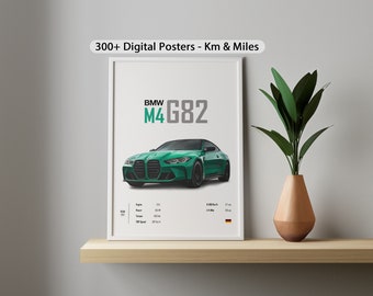BMW M4 G82 Car Illustration Poster: Automotive Wall Art (Digital Download)
