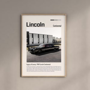 Lincoln Continental poster Print Wall Art for Kids Boys Room Decor Children Home Office Art Children Nursery Decor and Dorm