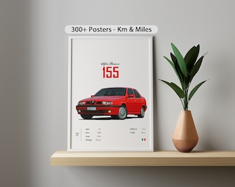 Alfa Romeo 155 Car Poster: Automotive Wall Art (Digital Download)