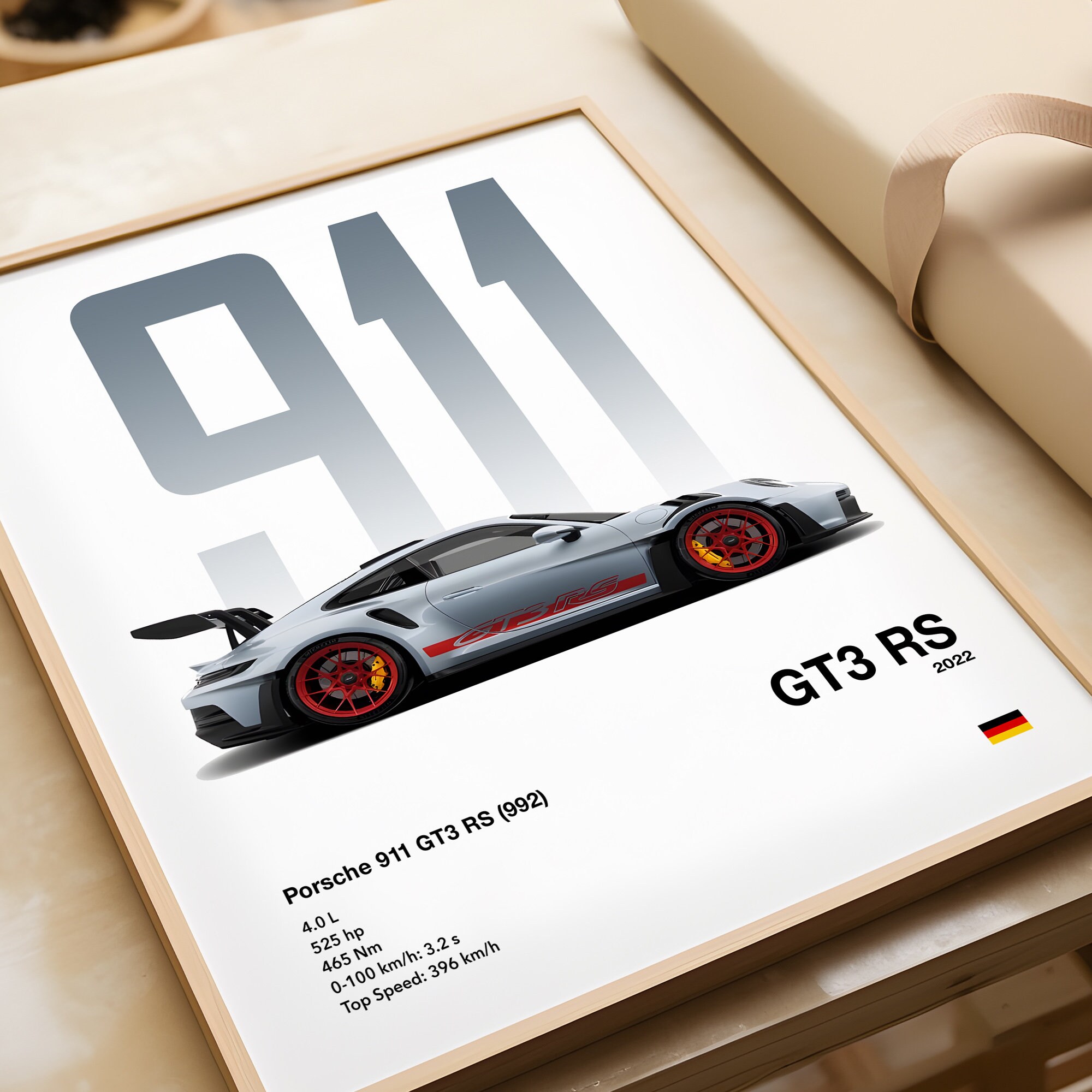 Porsche 911 GT3 RS Car Poster, No Frame, Kids Room Decor - Etsy