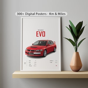 三菱エボリューション EVO カーポスタープリント ウォールアート 子供 男の子 JDM 車 日本 部屋 デジタル装飾 子供 自宅 オフィス 保育園 誕生日 ギフト