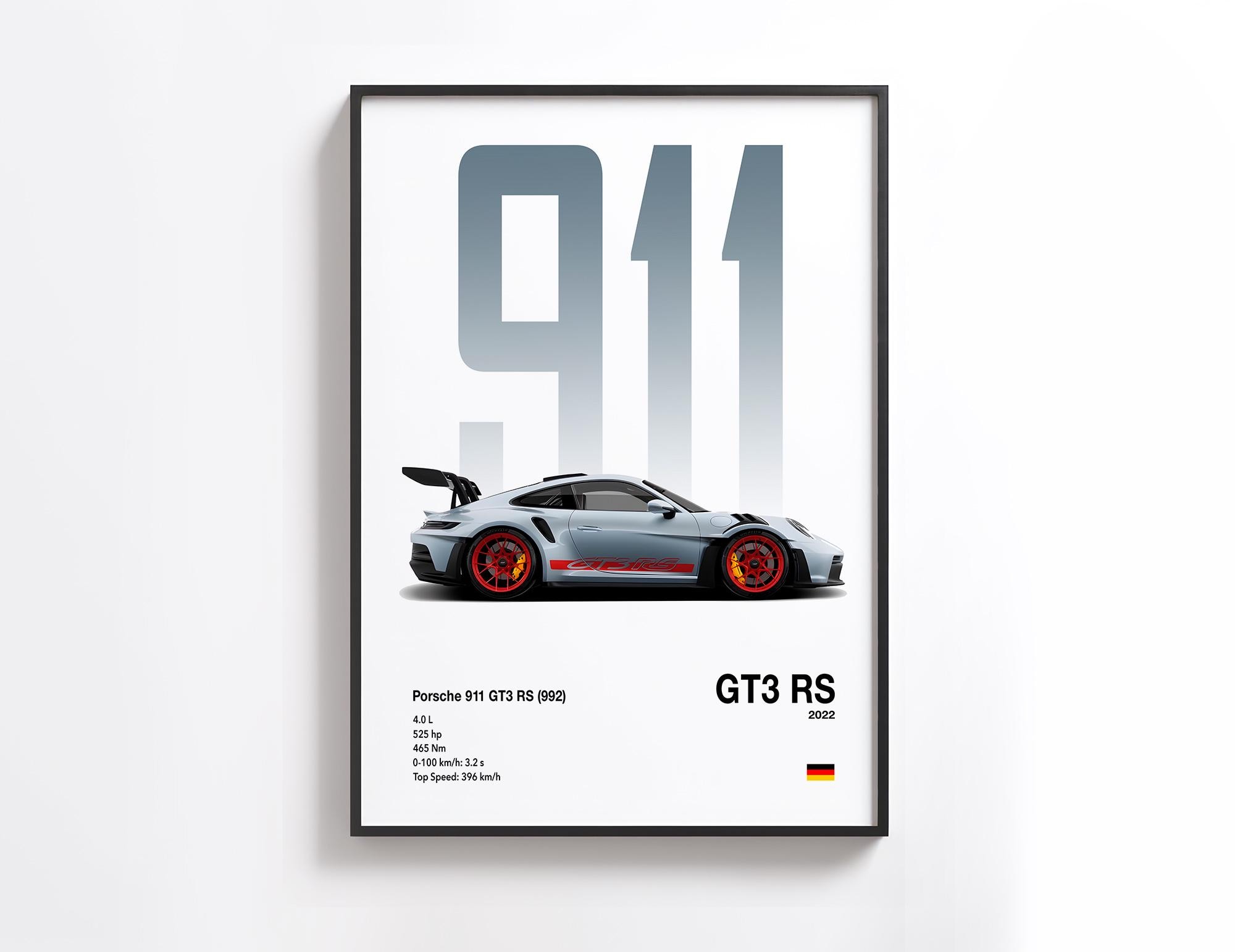 Porsche 911 GT3 RS Car Poster, No Frame, Kids Room Decor - Etsy