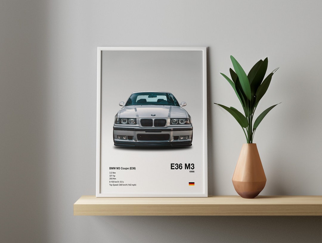 BMW E36 M3 Car Poster: Automotive Wall Art (digital Download) - Etsy