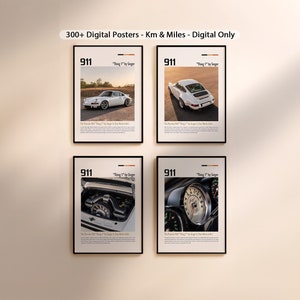 Poster set Porsche 911 Sänger Poster Cooler Sportwagen Wand Kunst Schnelle Rennautos Drucke Automobiles Supercar Art Printable Motorsport Geschenke