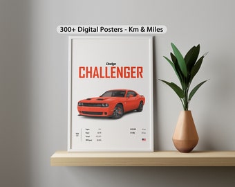 Dodge Challenger Car Poster: Kids Room Decor (Digital Download)