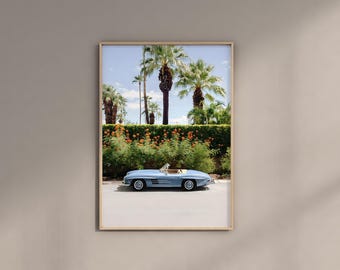 Mercedes SL Car Poster: Retro Automotive Wall Art (Digital Download)