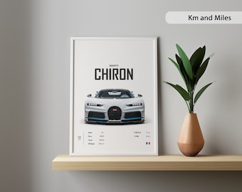Bugatti Chiron SS Car Poster: Automotive Wall Art (Digital Download)