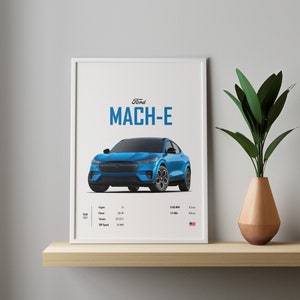 Poster Ford Mach-E 2020 KM MI Car poster Digital Download Wall Kids Boys Room German cars Decor Children Home Office Decor Dorm Gift for Him