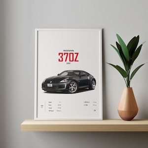 Poster Nissan 370Z Sport 2017 Km & Mi Car poster Prints Wall Kids Boyfriend Room Decor Children Home Office Nursery Decor Dorm Gift for Him