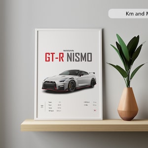 Nissan NISSMO GTR Car Poster Prints 2023 Wall Art Kids Boys JDM cars Japan Room Digital Decor Children Home Office Nursery birthdays Gift