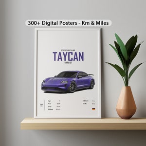 Porsche Taycan Turbo GT Car poster Digital Prints Wall Kids Boys Room German cars Decor Children Home Office Nursery Decor Dorm Gift for Him