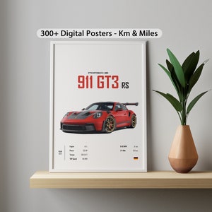 デジタルポスター レッド ポルシェ 911 GT3 RS 2023 車 デジタルウォール 子供 男の子 部屋 ドイツ車 装飾 子供 自宅 オフィス 装飾 寮 彼へのギフト
