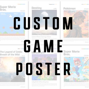 Pôster de jogos personalizado Pôster de sala de jogos Pôster de parede de jogos Pôster de videogame Arte de parede de jogos Presente digital para ele Namorado para crianças Meninos