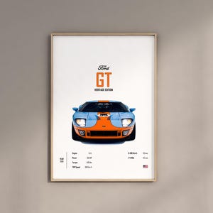 Car poster Ford GT 2006 Poster Prints Muscle cars Supercar Kids Boys Husband Room Digital Children Home Office Nursery birthday Gift