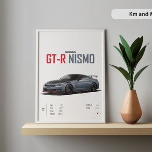 Nissan NISSMO GTR Car Poster Prints 2023 Wall Art Kids Boys JDM cars Japan Room Digital Decor Children Home Office Nursery birthdays Gift