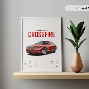 Pôster do carro Chrysler Crossfire: Arte de parede automotiva (impressão digital)