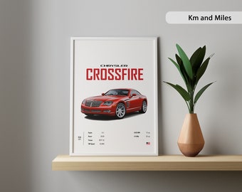 Chrysler Crossfire Car Poster: Automotive Wall Art (Digital Print)
